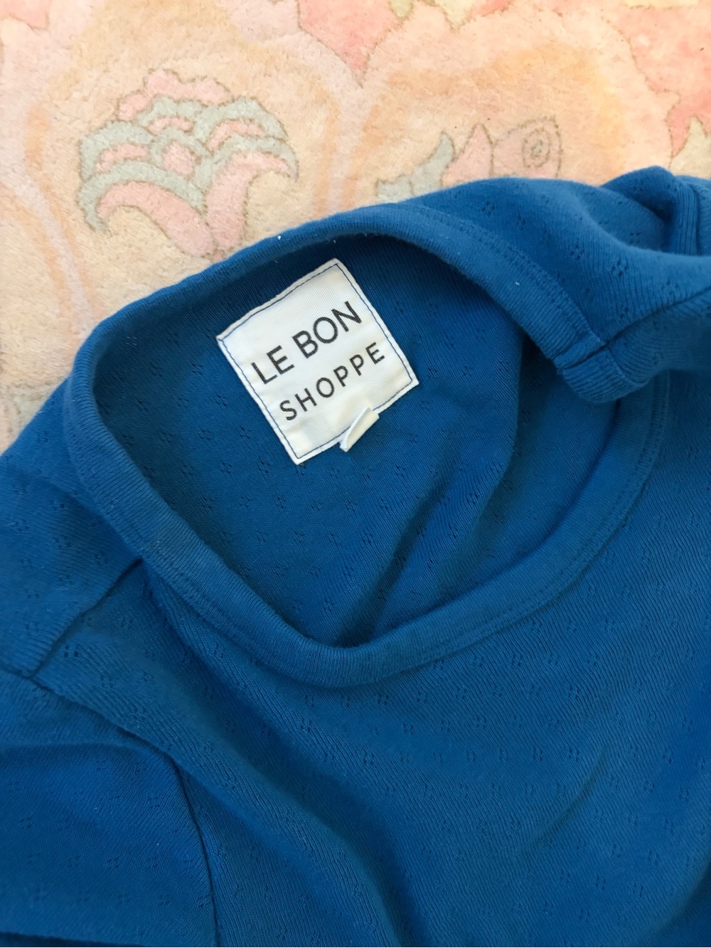 Pointelle Babe Tee in Sea Blue